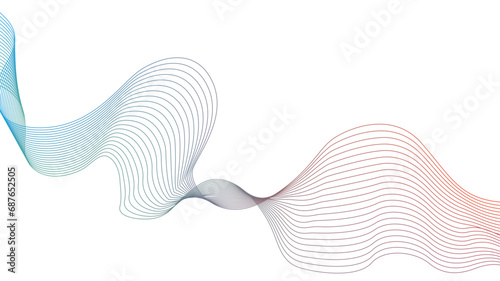 Abstract colorful gradient smooth wave isolated on a white background. Dynamic wave line blend for design element. 