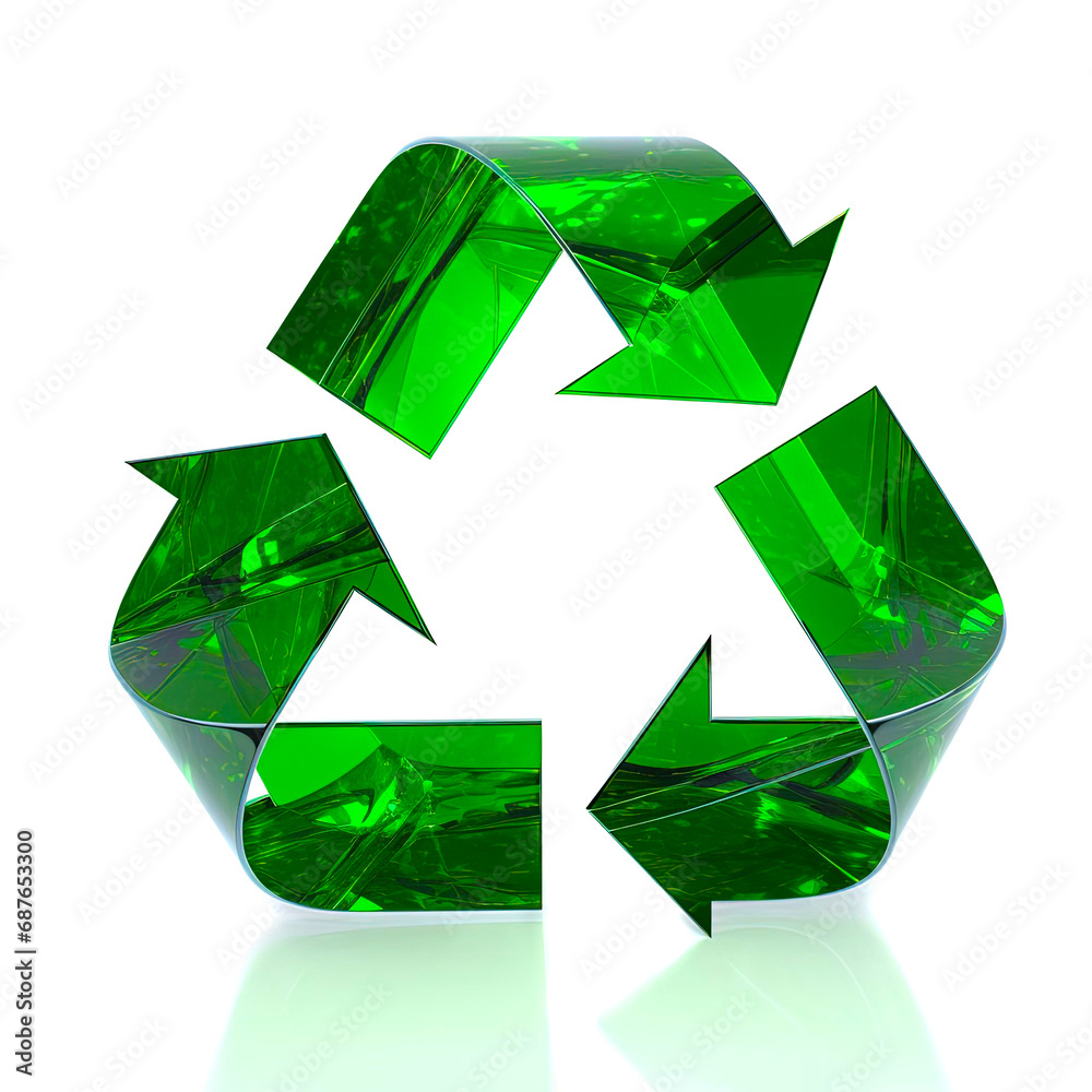 Fototapeta premium the recycle logo isolated on white background