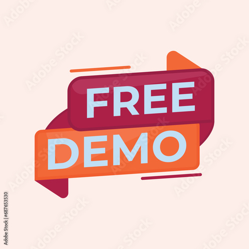 flat design free demo label clipart