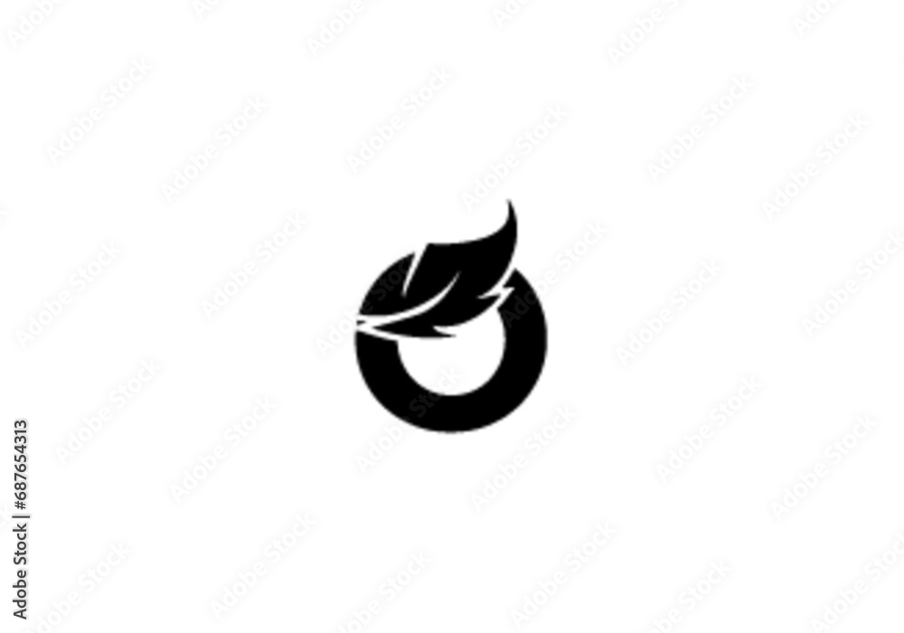 O-leaf letter logo with vector O-leaf letter logo with vector