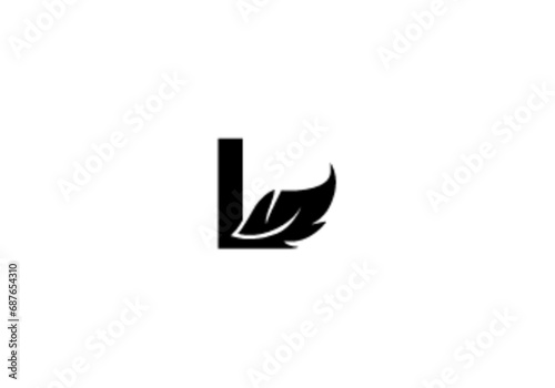 L-leaf letter logo with vector © gd_ahsan