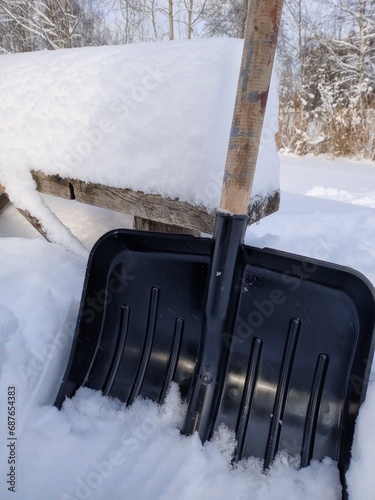 There is a lot of snow and a snow 