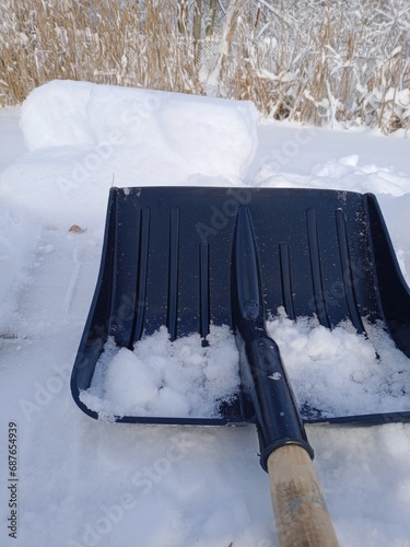 There is a lot of snow and a snow 