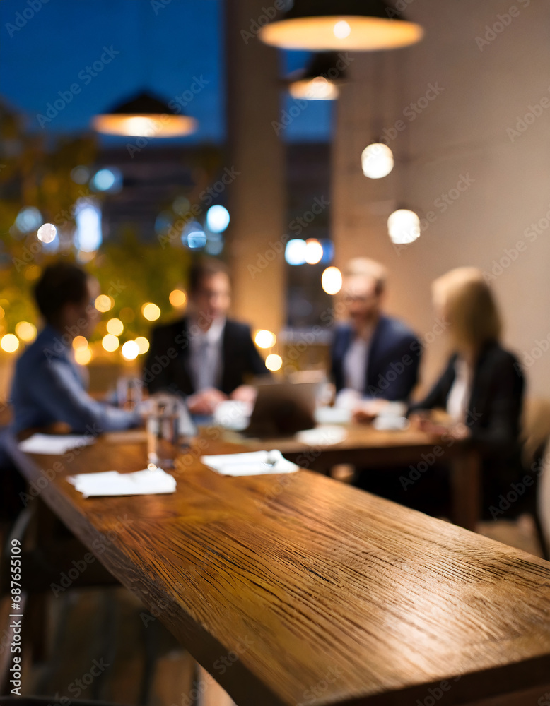 Out of focus business men and women in meeting room Out of focus business men and women in meeting room