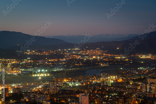 Old soviet residential district Gldani at night. Tbilisi