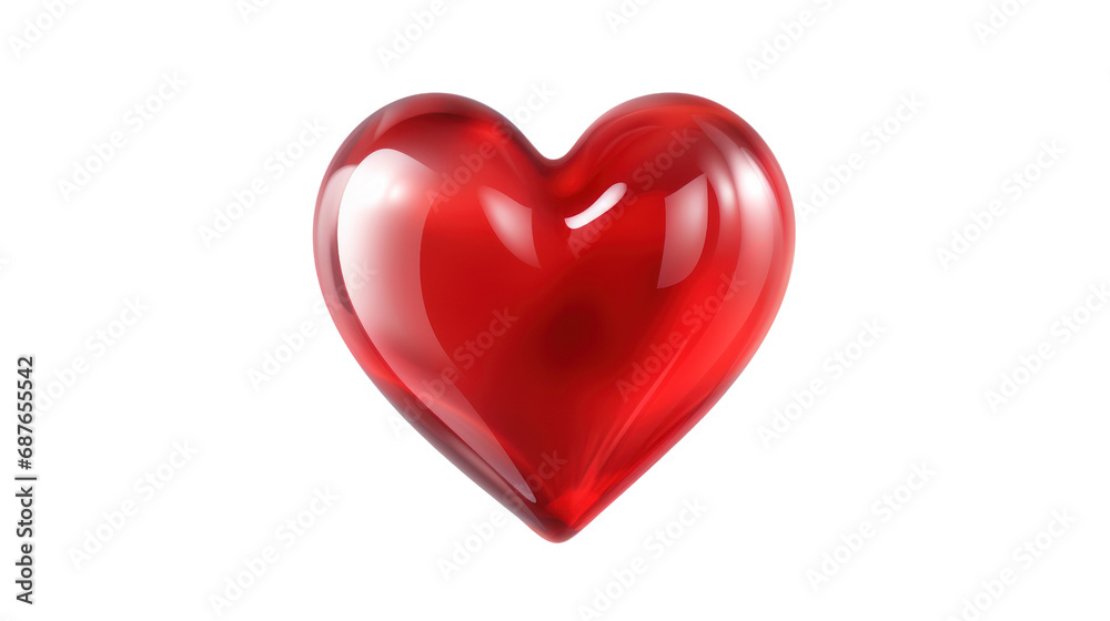 Love heart symbol isolated on transparent background. PNG file.
