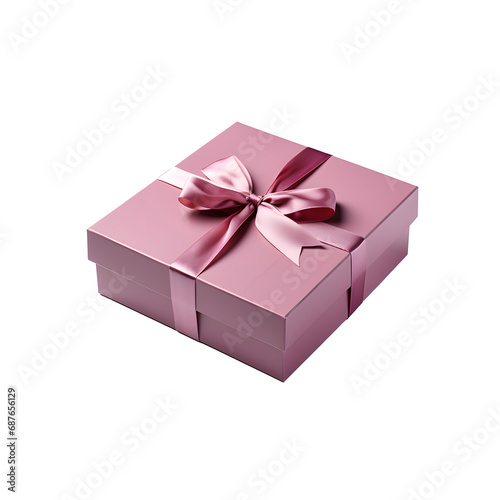 Pink gift box with a pink bow, Valentine's Day or Mother's Day. Transparent background, png. © JMarques