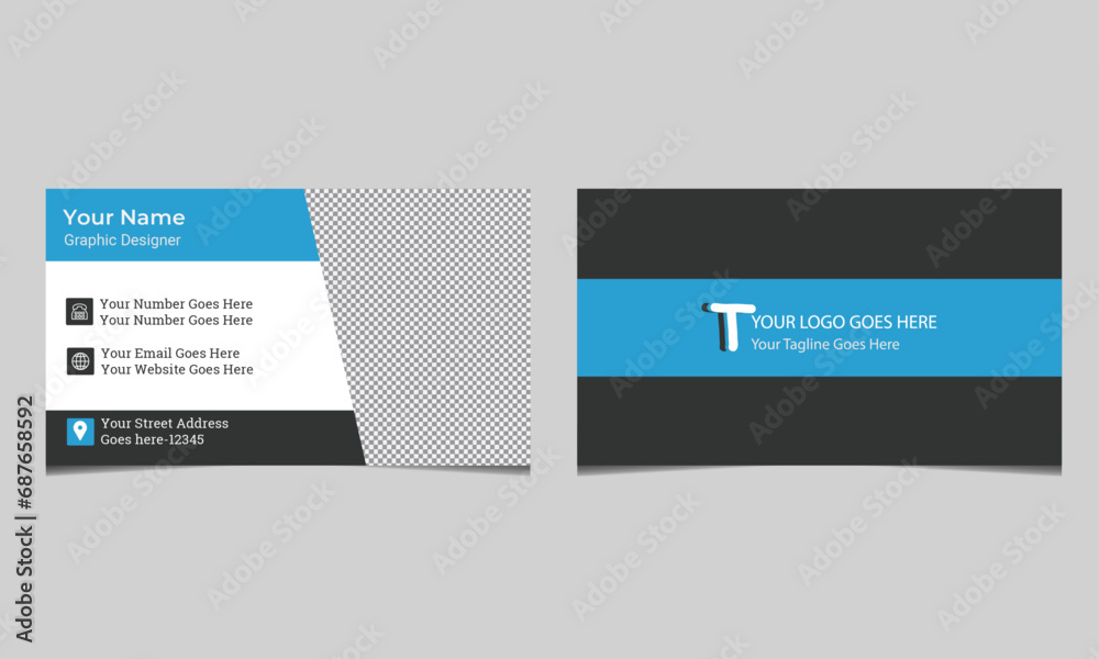 Business card fully layered template & layout, Visiting card for personal use and business Business card fully layered template & layout, Visiting card for personal use and business