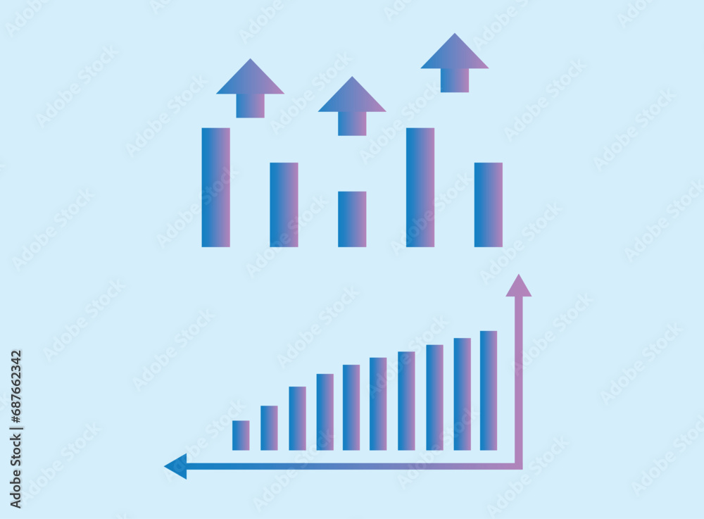 Graph icon set with gradiation Graph icon set with gradiation