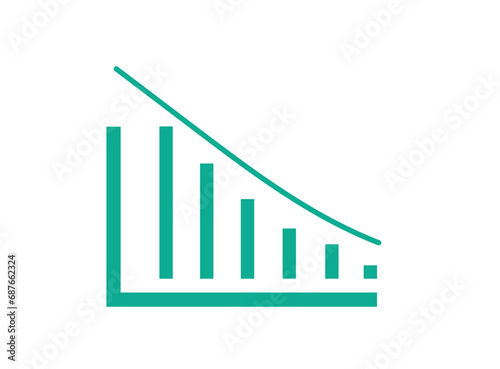 Business graph with arrow downgrade