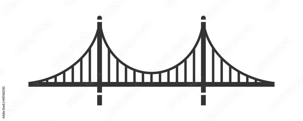 Obraz premium Suspension bridge icon. Vector illustration