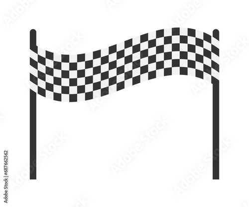Race flag silhouette. Sport checkered banner. Vector illustration