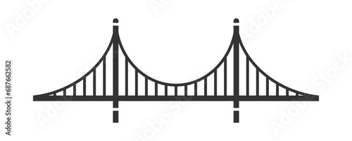 Suspension bridge icon. Vector illustration