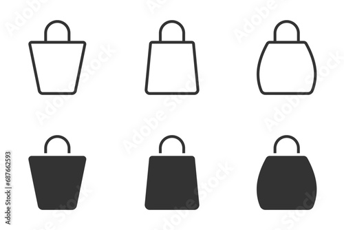 Shopping bag icon set. Vector illustration