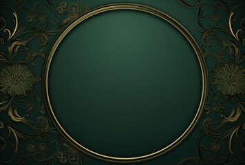 a green background with a black floral design,