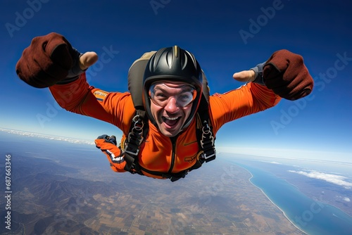Plakat Man skydiving