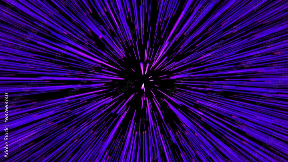 Purple and blue hyperdrive on a black background, stars Purple and blue hyperdrive on a black background, stars