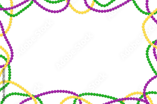 Fototapete Mardi Gras background with colorful beads