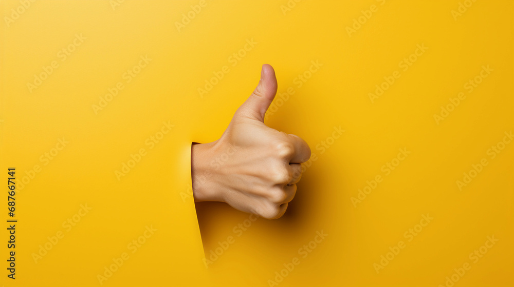 Expressing Disapproval - A Single-Colored Thumb Up  and positive Feedback