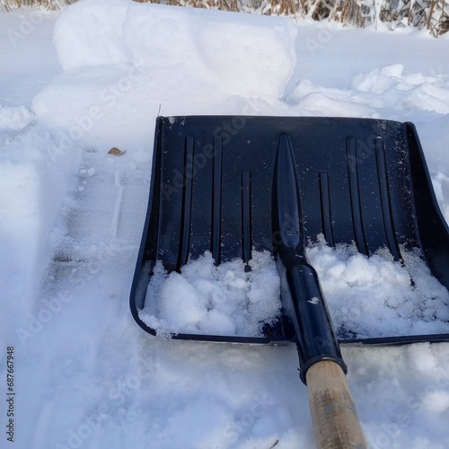There is a lot of snow and a snow 