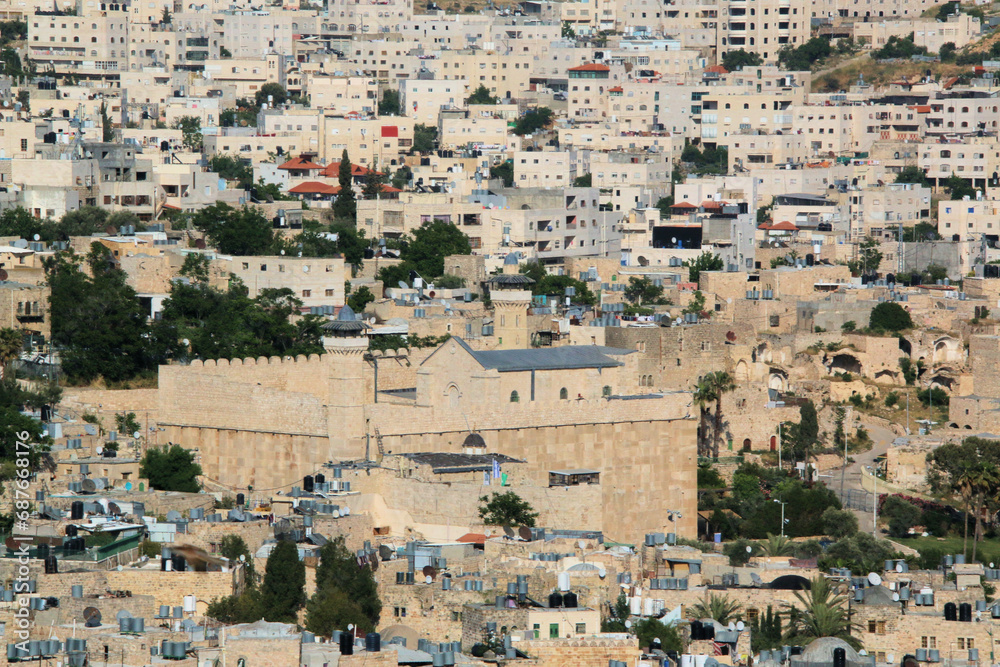 A panoramic view of Hebron in Israel A panoramic view of Hebron in Israel