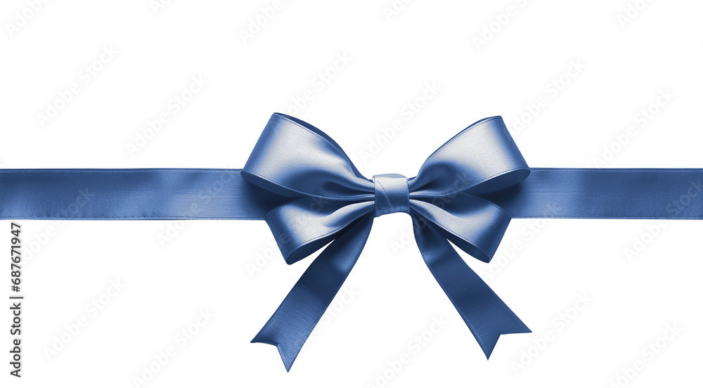 blue gift present ribbon with bow in center, top view, isolated on transparent background, PNG blue gift present ribbon with bow in center, top view, isolated on transparent background, PNG