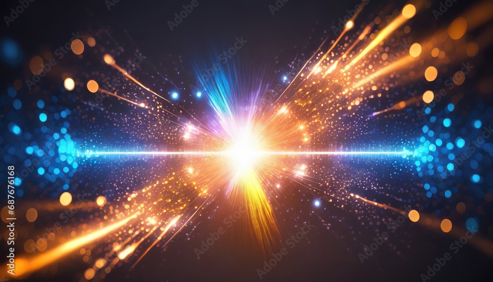Obraz premium Glowing Energy. Abstract Background of Bursting Light and Particles