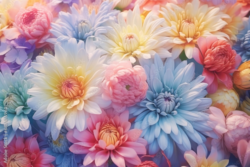 A close-up view of a beautiful bunch of flowers. Perfect for adding a touch of nature and color to any project A close-up view of a beautiful bunch of flowers. Perfect for adding a touch of nature and color to any project