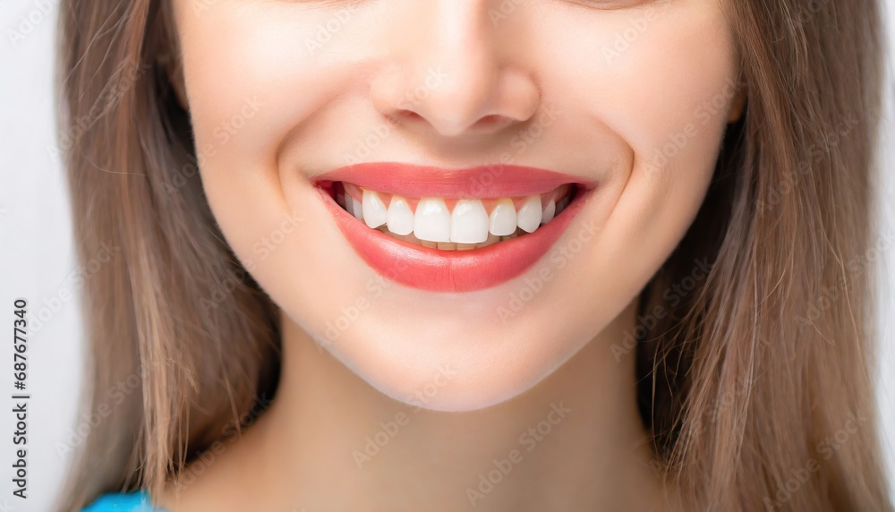 Perfect healthy teeth smile of young woman. Teeth whitening. Dental clinic patient Perfect healthy teeth smile of young woman. Teeth whitening. Dental clinic patient