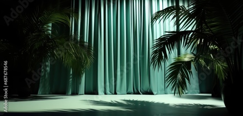 green room shadow of palm tree palm