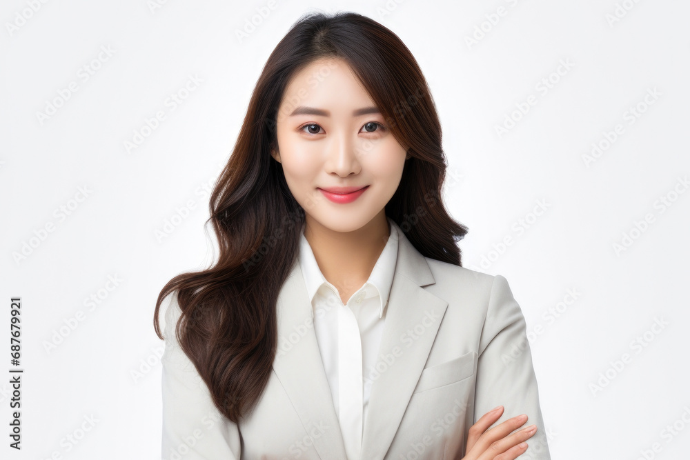 Woman in business suit posing for picture. Suitable for professional and corporate concepts. Woman in business suit posing for picture. Suitable for professional and corporate concepts.