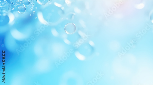 Abstract blue background blur, Medical lab backdrop with molecules.
