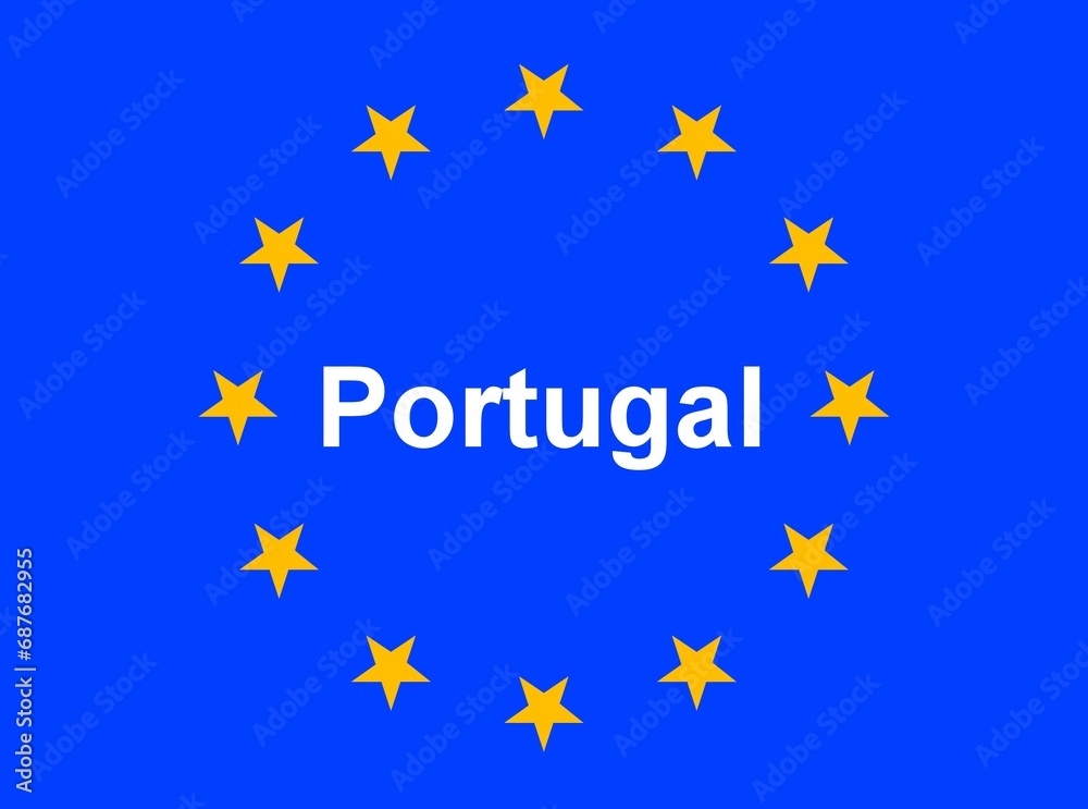 Illustration einer Europaflagge mit der Aufschrift Illustration einer Europaflagge mit der Aufschrift