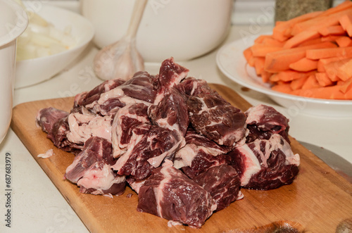 The process of preparing meat dishes