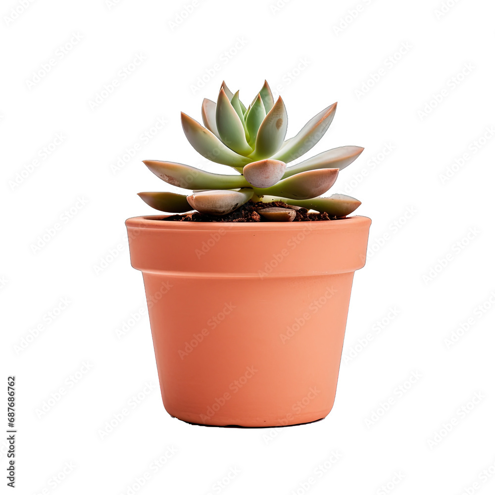A Small Succulent Plant in a Terra Cotta Pot. Isolated on a Transparent Background. Cutout PNG. A Small Succulent Plant in a Terra Cotta Pot. Isolated on a Transparent Background. Cutout PNG.