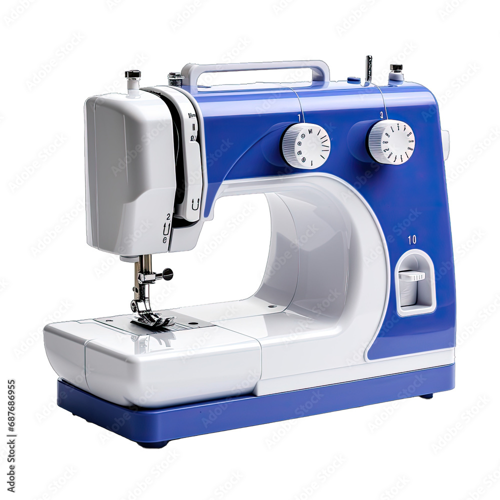 Compact Portable Sewing Machine. Isolated on a Transparent Background. Cutout PNG.