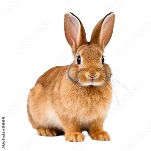 Cute Rabbit. Isolated on a Transparent Background. Cutout PNG.