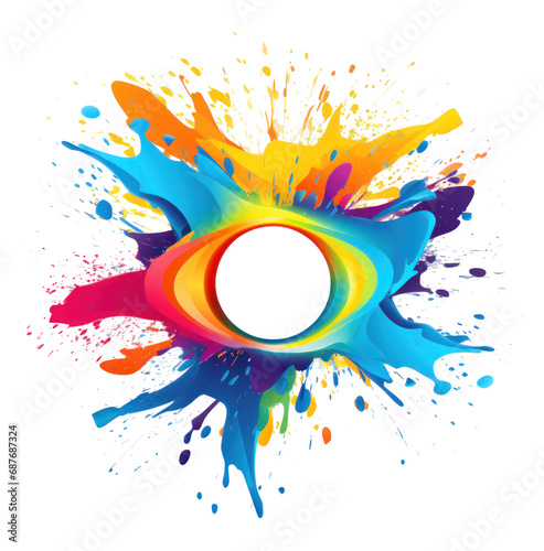 a color splash logo design on white background