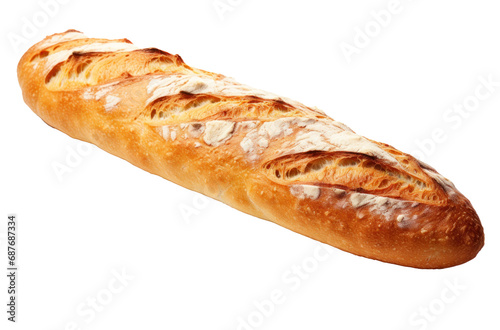 a french baked bread on a white background,