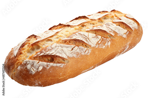 a french baked bread on a white background,