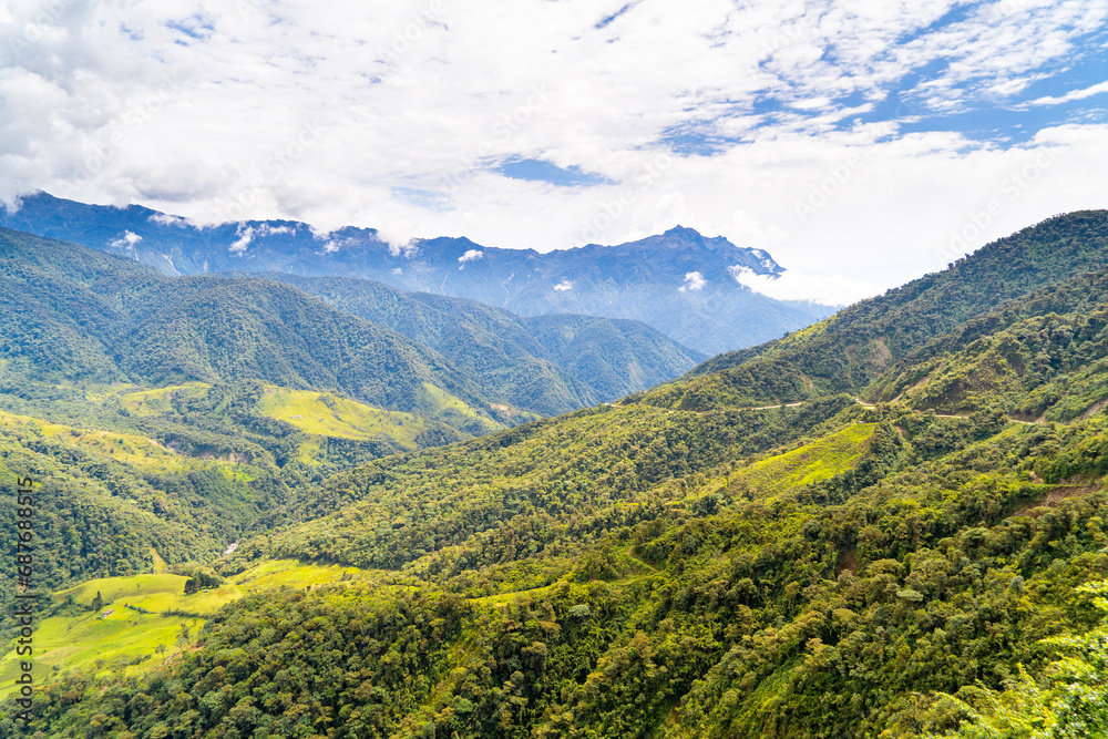 Fototapeta premium Mountains and hills, green forests