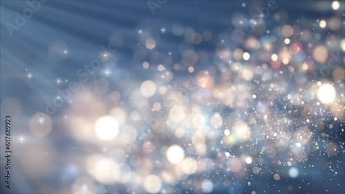Christmas light background. Holiday glowing backdrop. Defocused Background With Blinking Stars. Blurred Bokeh.