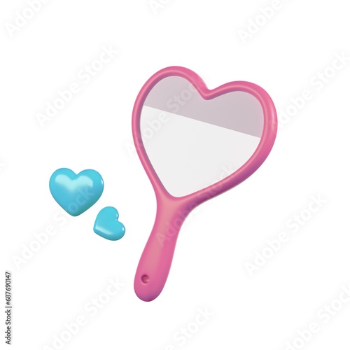 Hand Mirror 3D render realistic icon