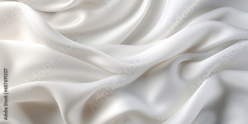abstract background made of white silk fabric. ai generative
