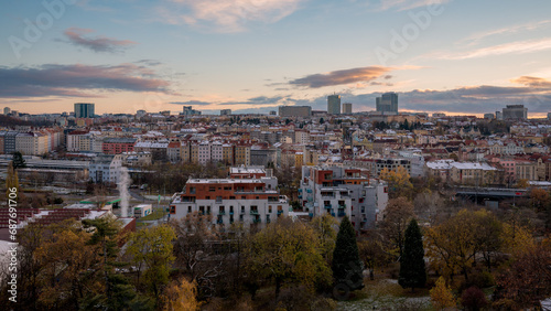 View of the Prague skyline from Havlíčkův Sady