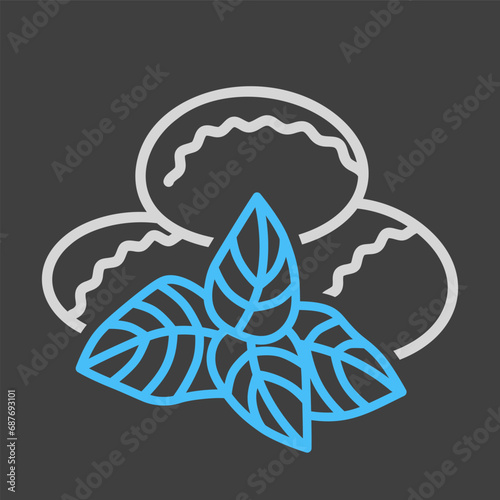 Mozzarella cheese with basil vector icon