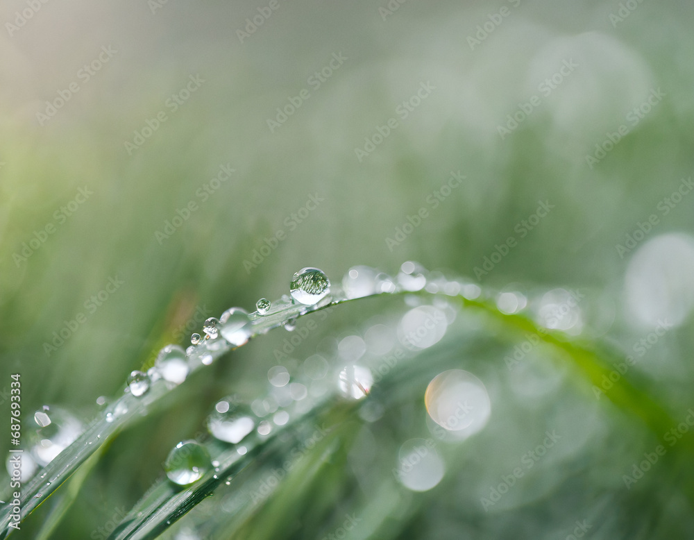 Closeup of dew covered grass