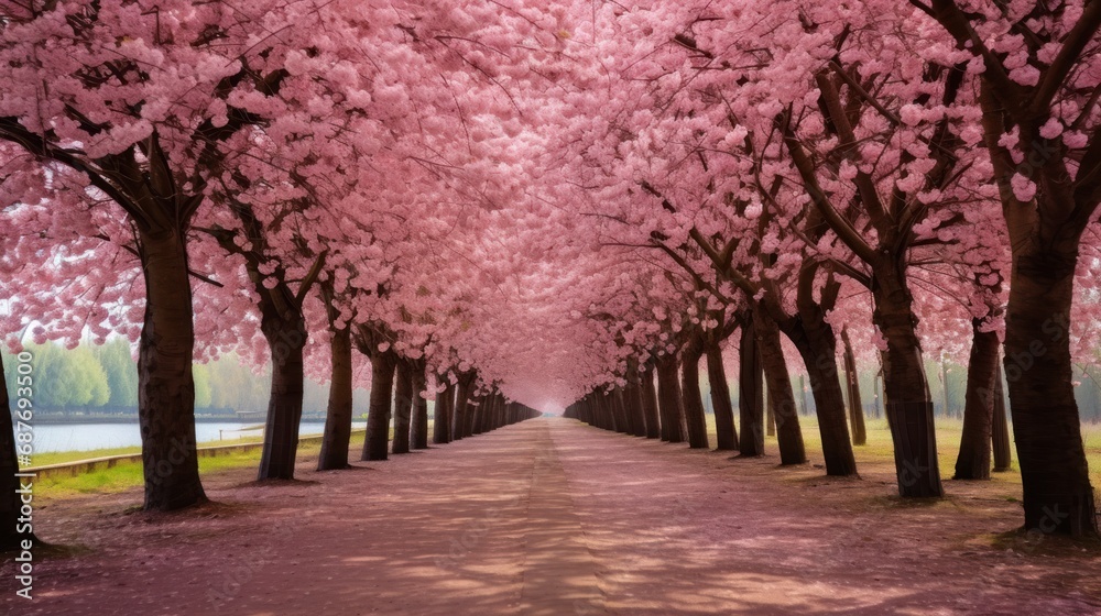 Beautiful flowering of cherry tree UHd wallpaper