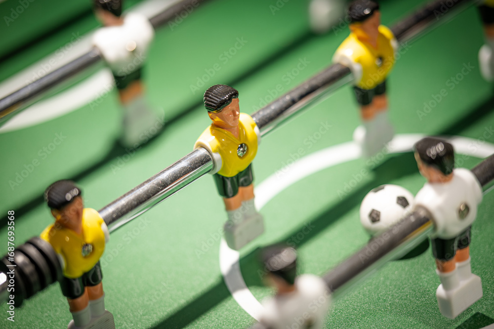 Fototapeta premium Close up photo of a foosball player