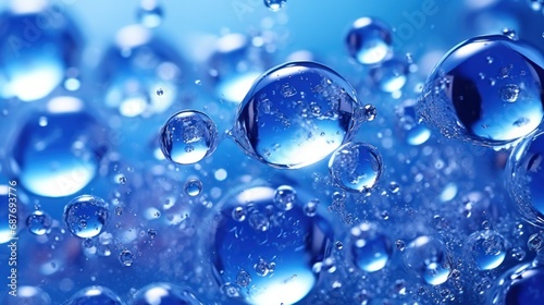 Blue transparent blue gas bubbles UHD wallpaper
